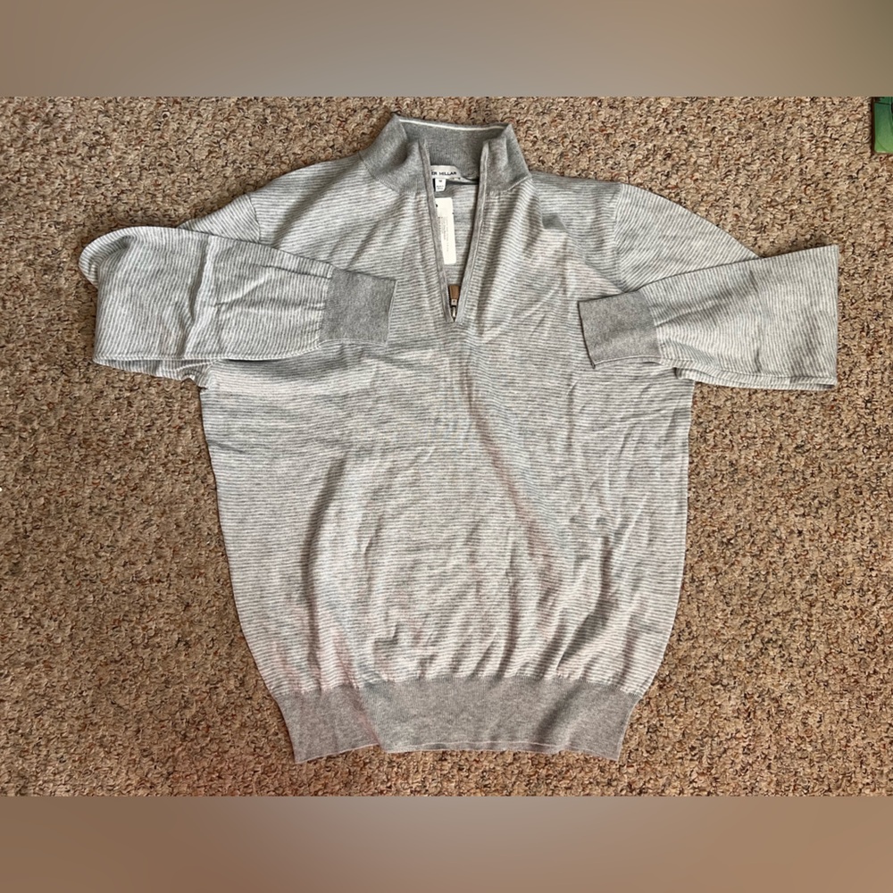 NWT Peter Millar Crown Soft Stripe Sweater 1/4 Zip